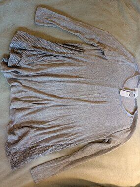 ANTHROPOLOGIE WOMEN'S SHIRT NEW Eri + Ali Gray XS Extra Small Long Sleeve